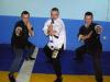 Sifu Nenad Koviljac with students Radoslav Curcic (left) and Arsenije Jelovac (r